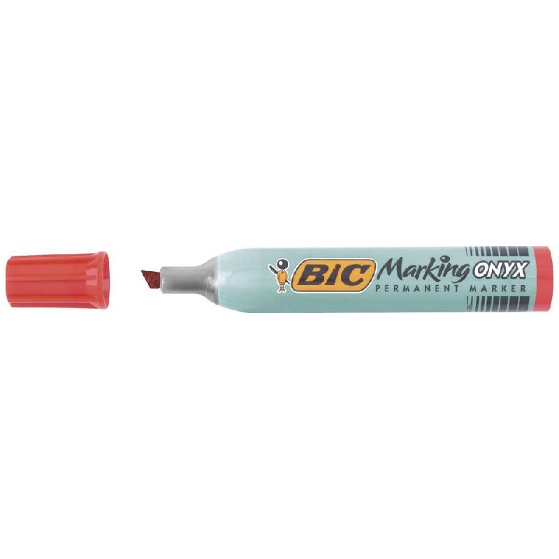 BIC MARQUEUR PERMANENT BIC ONYX MARKER 1591 - POINTE BISEAUTÉE - ROUGE - GRAND MODÈLE (PRIX UNITAIRE)