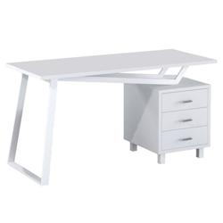 Bureau d'ordinateur Mod. ELEGANT BLANC, modèle Yelloo, pour chambre à coucher - blanc 0805698370318_0