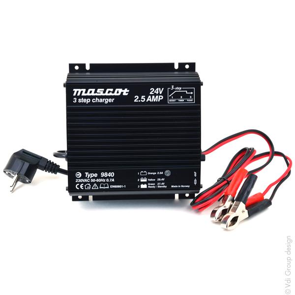 CHARGEUR PLOMB 24V/2.5A 230V MASCOT 9840 - PINCES CROCODILES (INTELLIGENT)_0