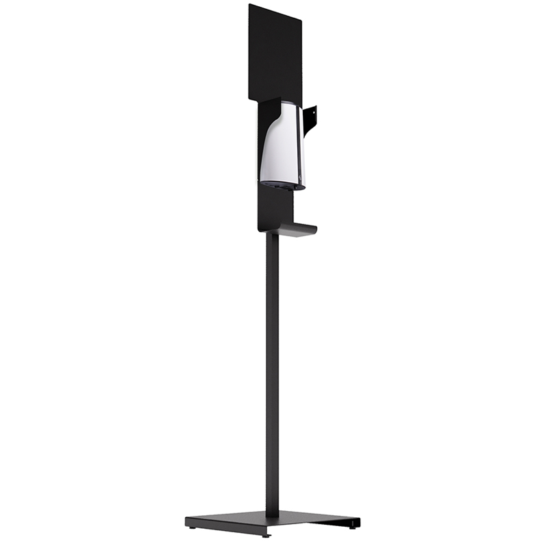 Distributeur de gel hydroalcoolique sans contact - Sanimains noir avec pédale mécanique - Hygistore_0