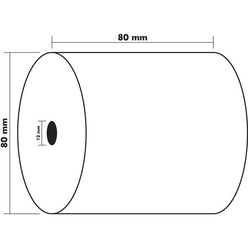 Exacompta bobine caisse standard 80x80x12mm, 76 mètres, papier thermique 1 pli sans bisphénol a 48g fsc_0