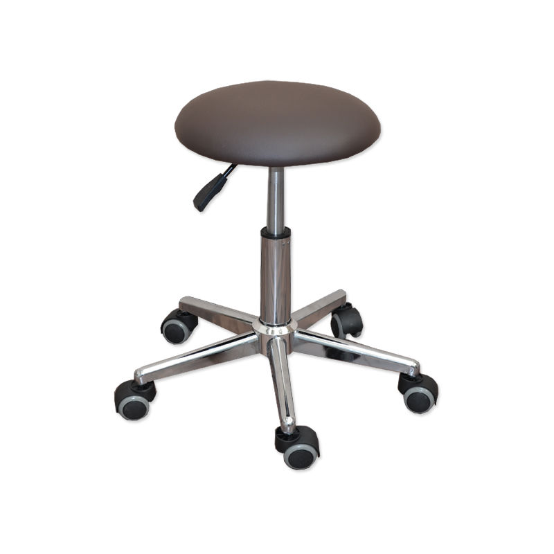 TABOURET DE TRAVAIL MST-402 CHAISE PIVOTANTE 360° RÉGLABLE EN HAUTEUR SIÈGE REMBOURRÉ AVEC ROULETTES | POIDS SUPPORTÉ 120 KG | IDÉAL POUR COIFFEUR ESTHÉTICIEN CABINET MÉDICAL | BRUN - EYEPOWER