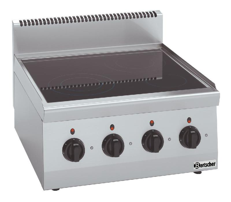 Fourneau vitro 600 - 4 plaques - acier inoxydable 18/10 - puissance 8,0 kW - marque BARTSCHER_0