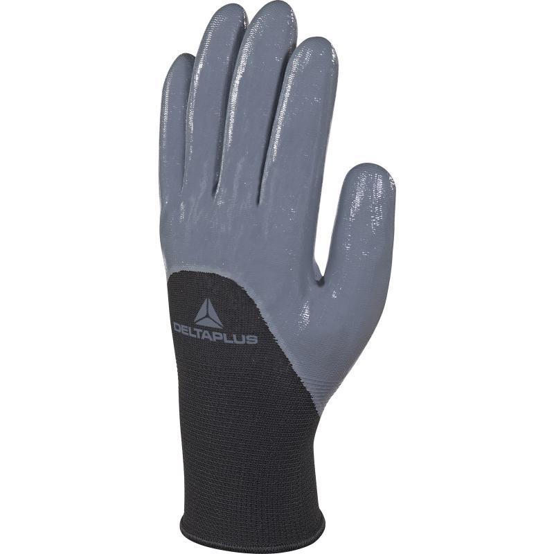 Gants de manutention tricot polyester - enduction nitrile paume, doigts et mi-dos - VE715_0
