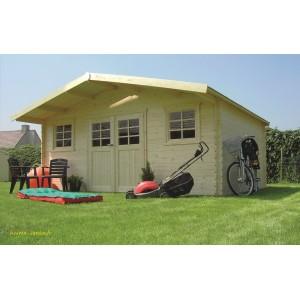 Grand abri de jardin en bois 28mm Montreux - S8344 - sans plancher - 30,10 m² avec double porte vitrée_0