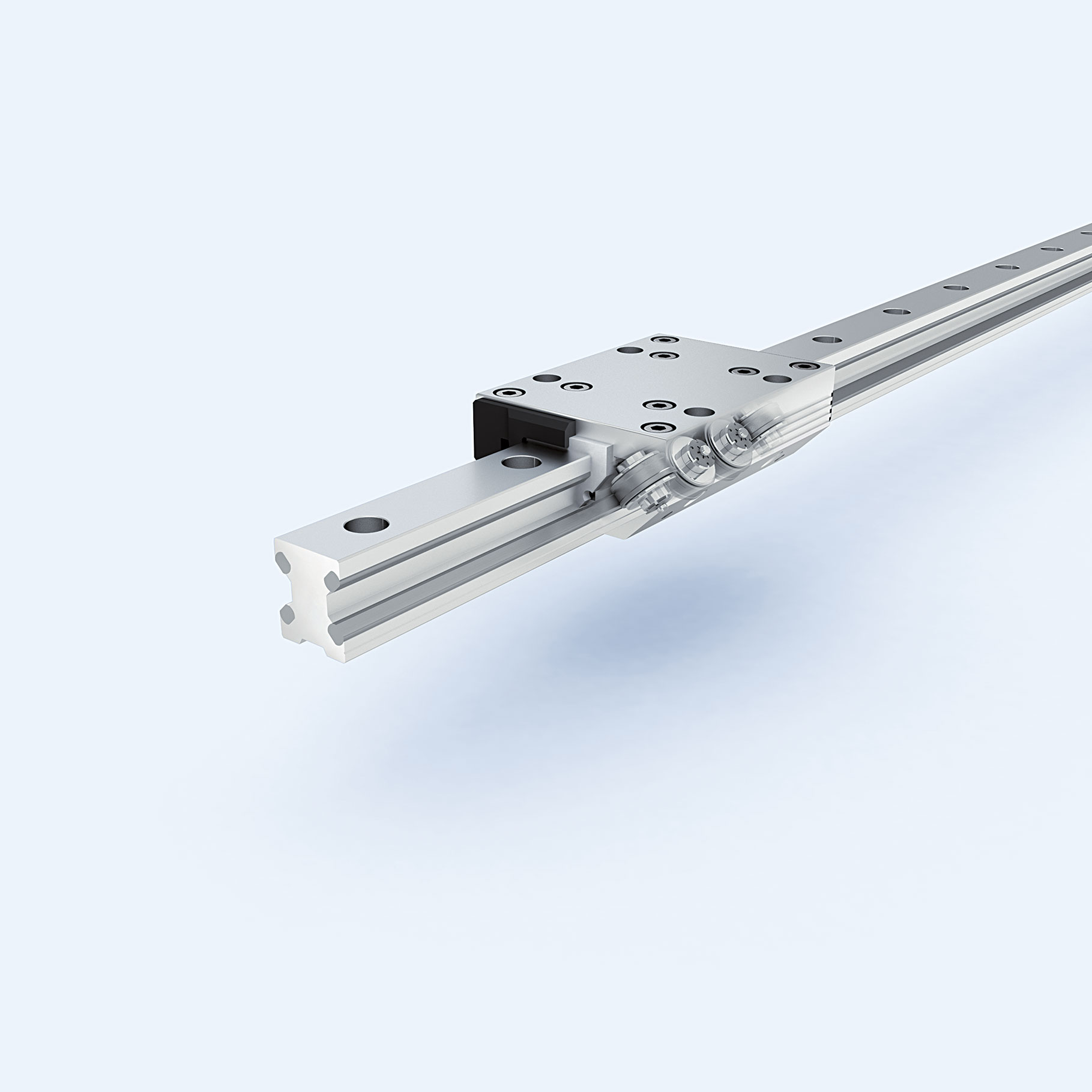 Rails de guidage linéaire Franke - aluminium avec chemins en acier ou inox - cassettes à rouleaux silencieuses_0