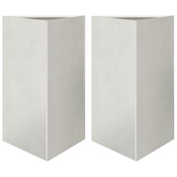 Helloshop26 - Jardinière bac lit surélevé plantes fleurs jardin terrasses lot de 2 triangulaire 50 x 43 x 75 cm acier inoxydable 02_0039109 - 30002_0