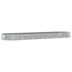Helloshop26 - Jardinière bac lit surélevé plantes fleurs terrasse jardin de jardin acier enduit de poudre argenté Argent 02_0039695 - 3000218541743_0