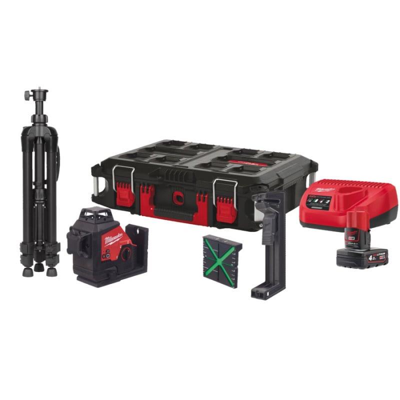 Mini kit laser vert 3 lignes 360°, 12V, 4Ah - Milwaukee | 4933499379_0