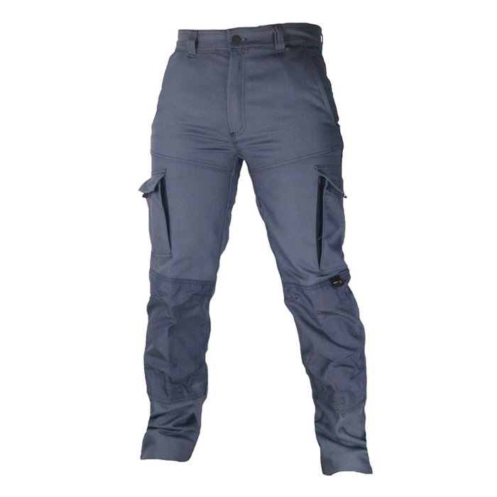 Pantalon Canvas TYPHON+ - Poches genouillères Cordura - PCP33-GR-36-38 - PBV - Gris et Noir_0