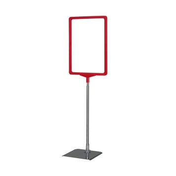 Porte-affiches sur pied Série N - format A3 - rouge RAL 3000 - hauteur réglable de 320 à 620 mm_0