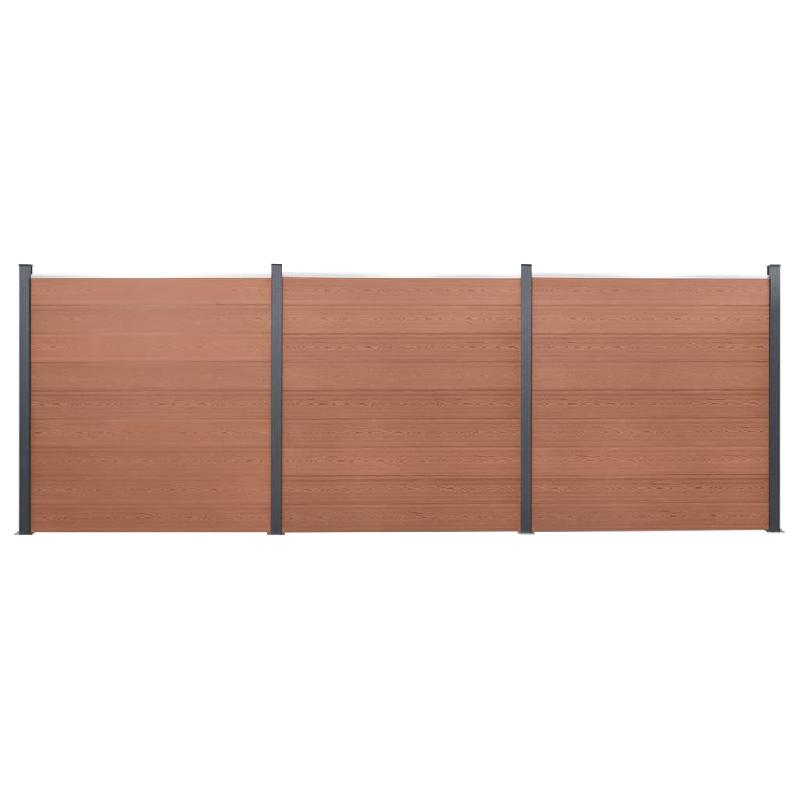 Vidaxl ensemble de panneaux de clôture marron 526x186 cm wpc 3211828_0