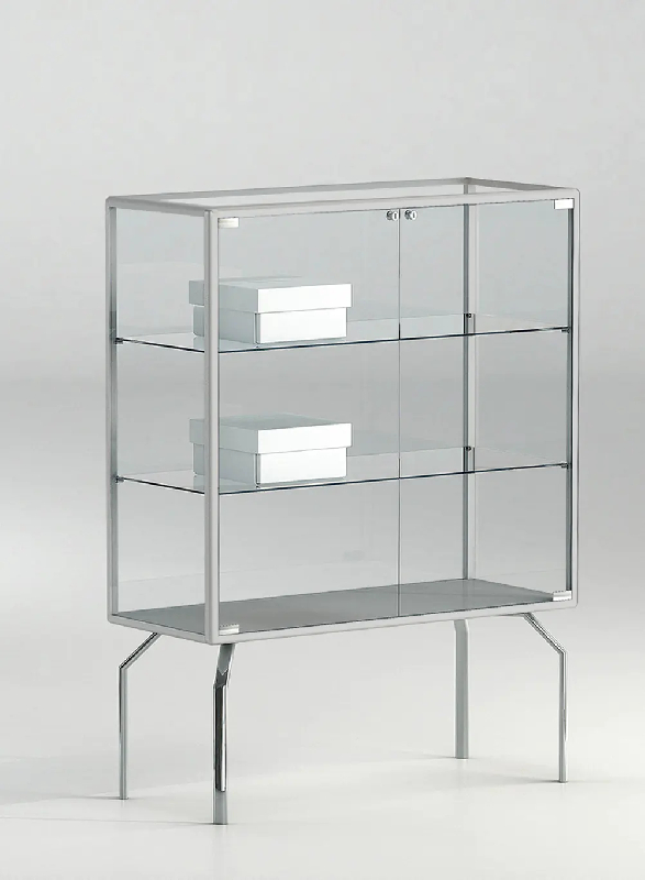Vitrine design sur piétement 91-12pva - gris clair_0
