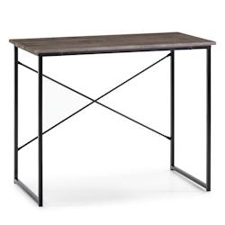 VS Venta-stock Bureau Cáceres Noir,Table pour PC, Style Industriel, 90 cm Longueur - noir Bois manufacturé I20052_0