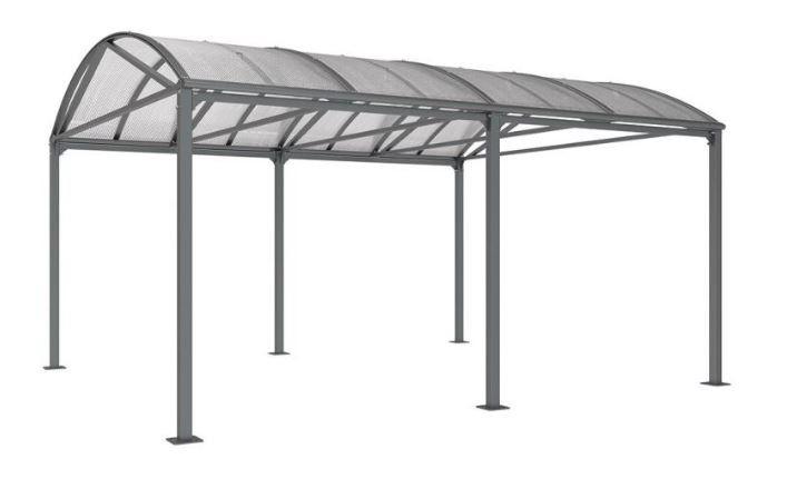 Abri vélos Voûte Surdimensionné - Dimensions : 5000 x 3010 x 4160mm - Structure en acier galvanisé - Toiture en polycarbonate alvéolaire_0