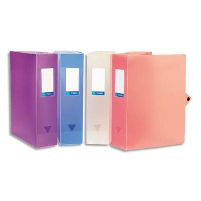 BOÎTE ARCHIVE EN POLYPROPYLENE SILKY TOUCH - DOS 8 CM - FERMETURE PAR CLIQUETAGE - COLORIS ASSORTIS - LOT DE 6