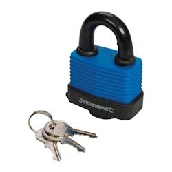 Cadenas Résistant aux Intempéries 60 mm – Sécurisé et Durable – Protection Optimale pour Vos Biens - Silverline - gris 5055058161109_0