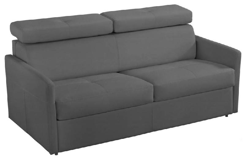 CANAPÉ LIT 3 PLACES PARIS EN MICROFIBRE GRAPHITE COUCHAGE 140CM EXPRESS SOMMIER LATTES MATELAS 16 CM_0