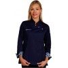 Carole - veste de cuisine cintrée pour femme - Vincent Albane - col Mao, manches courtes ou longues avec revers, 65% Poly/35% Coton_0