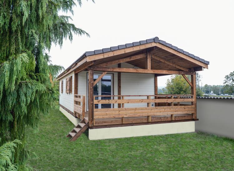 Chalet en bois hégoa plain-pied / toit double pente_0