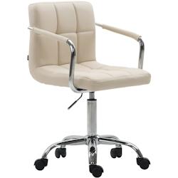 CLP Fauteuil de bureau Lucy V2 en similicuir Crème - beige polyester 192548004_0