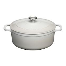 Cocotte ronde Le Chasseur 20 cm Macadamia 250 cl Blanc Rond Fonte Chasseur 27.8x21.5 cm - blanc fonte 3244334720617_0