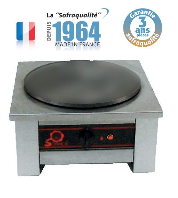 Crêpière électrique professionnelle - 1 plaque en fonte micro-sillonnée FG200 - diamètre 400 mm - fabrication française - modèle 20192_0