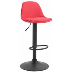 Décoshop26 - Tabouret de bar en tissu rouge et cadre en métal noir hauteur réglable pieds trompette TDB10572 - noir 3000427869607_0