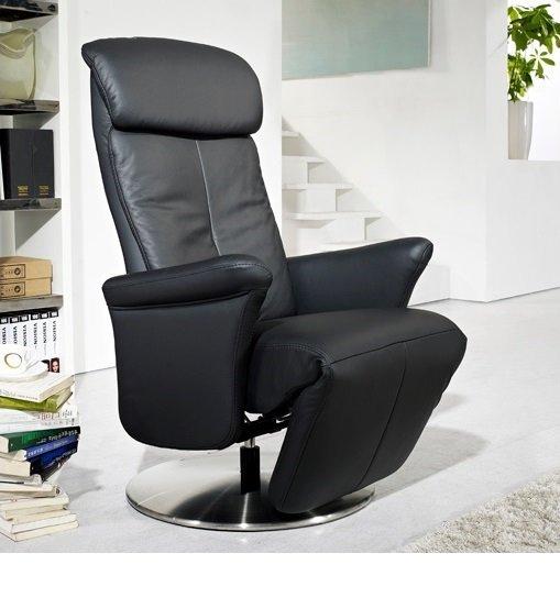 RelaxCuir Adam Noir Vachette Fauteuil dCexoB