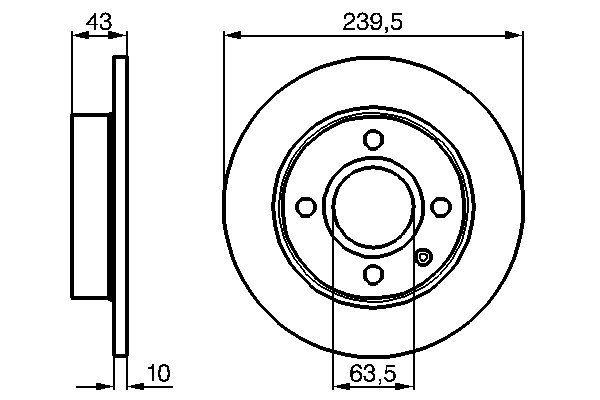 Disque de frein Bosch 0986478501 - boîte de 2 disques pleins - 4 trous - épaisseur 9,9 mm - montage avant_0