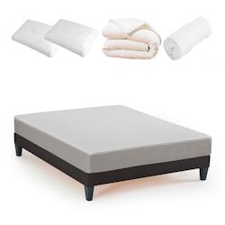 Ensemble   Matelas Mémoire de forme + Sommier + Accessoires 180x200 cm INSPIRATION BELLECOUR - blanc Mousse à mémoire de forme 4VP.IN.K15.K.1820_0