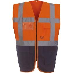 Gilet multifonction haute visibilité  orange|marine T.M Yoko - M polyester 6933883201650_0