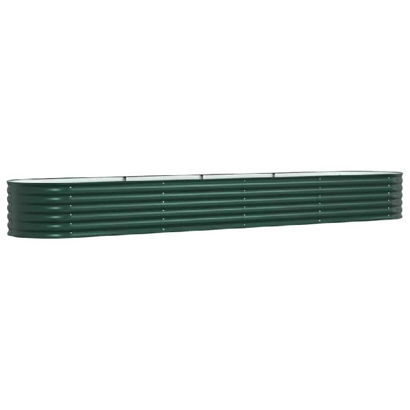Helloshop26 - Jardinière surélevée moderne minimaliste jardin terrasse 400 x 80 x 44 cm en acier vert 02_0058907 - vert acier 3000240842184_0