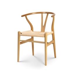 Kosmi Chaise LIV scandinave en bois naturel et corde - beige Bois massif 3760301697282_0