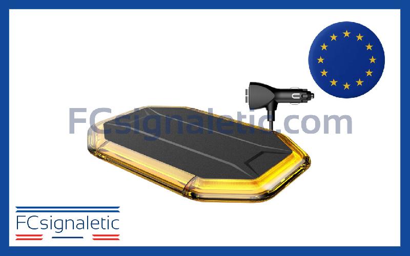 Mini rampe Optoguard Protector orange magnétique prise allume cigare 317mm 13 modes de clignotements LEDSON 51423032_0