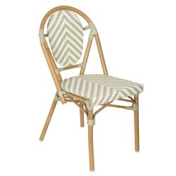 Oviala Business Chaise de jardin style bistrot parisien en aluminium et rotin vert - vert aluminium 112529_0
