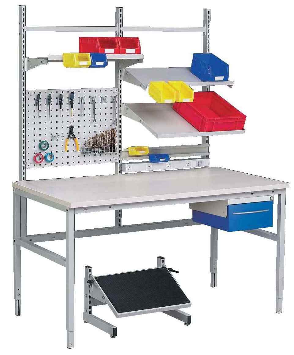Poste de travail ergonomique réglable en hauteur de 700 à 950 mm, pieds en A_0