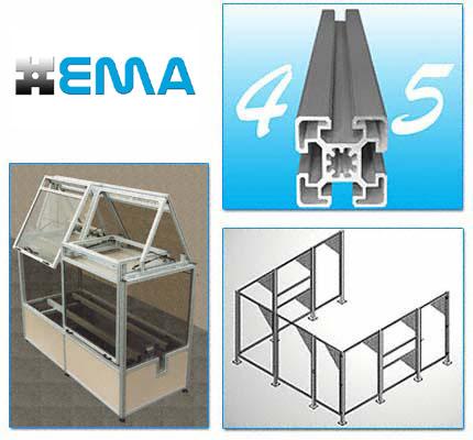 Profilé d'aluminium base 45 - Sections 30x30 à 90x90 - Compatible avec accessoires et assemblage standard par vis_0
