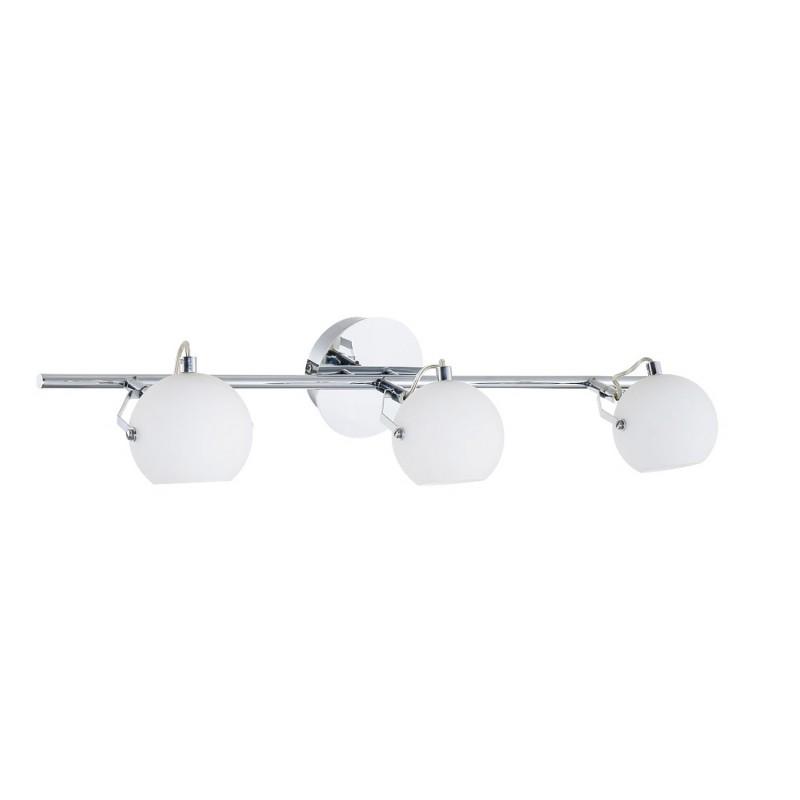 Spot mural 3 têtes LED - 67 cm - Blanc & Chrome - Paris Prix_0