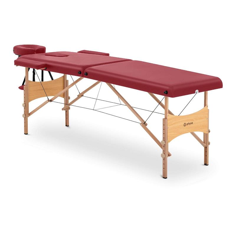 TABLE LIT DE MASSAGE PLIANT PLIANTE ROUGE (CADRE : HÊTRE, REVÊTEMENT : PVC, HAUTEUR DE LA TABLE : 630 - 850 MM) ROUGE 14_0007734_0