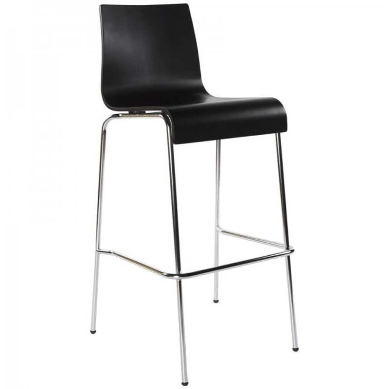Tabouret de bar Forest 104cm noir - Paris Prix - Structure en bois contreplaqué et piètement en métal - Empilable_0