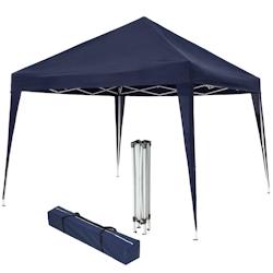 Tectake Tonnelle pliable Linosa 3x3m - bleu - 404828 - mécanisme de pliage pratique et toit déperlant_0