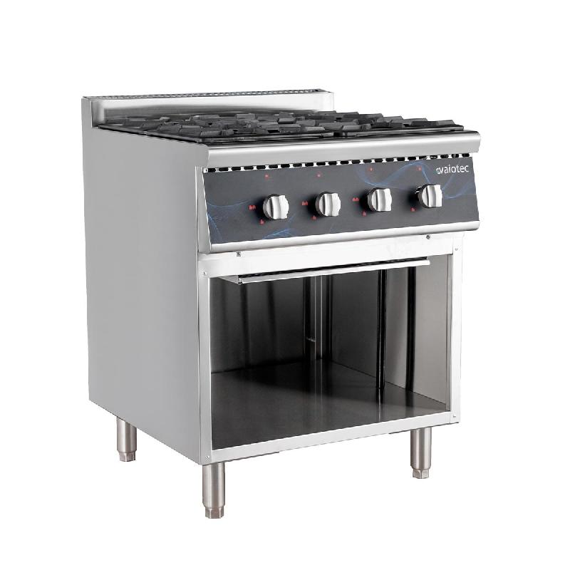 Vaiotec Cuisinière à gaz EASYLINE - 4 brûleurs 28,8 kW - socle ouvert, 700 x 700 mm - Acier inoxydable 18/10 11475_0
