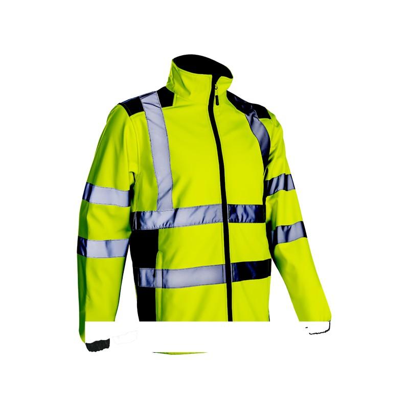 Veste Softshell HV Kanpa 5KPA16 - Jaune/Marine - 3 couches en polyester stretch avec micro-polaire_0