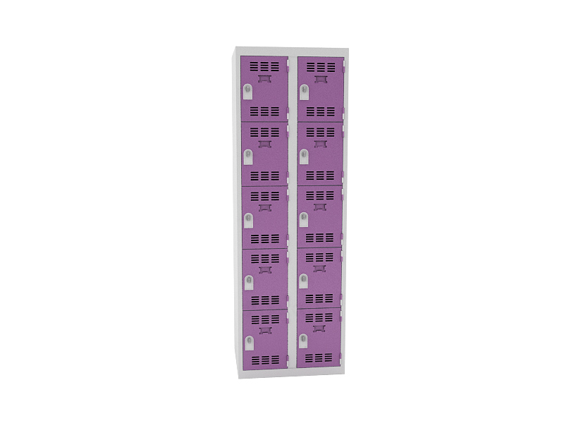 Vestiaire multicases - 2 colonnes de 5 cases - Serrure 2 clés ou moraillon - Normes NF D60-050_0