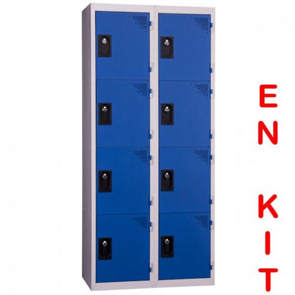 Vestiaire multicases Rolléco - 8 cases - 2 colonnes - Largeur 400 mm_0
