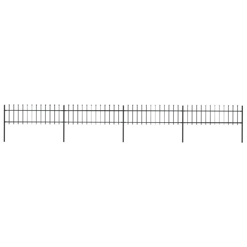 Vidaxl clôture de jardin avec dessus en lance acier 6,8 x 0,6 m noir 277596_0