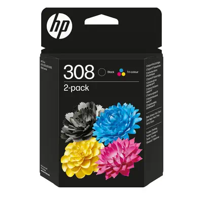 308 Pack de 2 cartouches dencre authentiques Noir/Trois couleurs_0