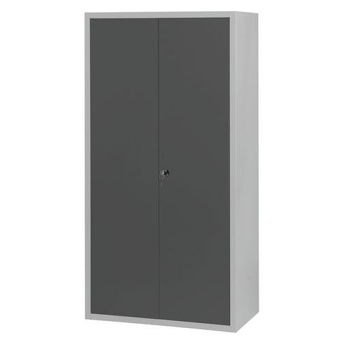 ARMOIRE PENDERIE-RANGEMENT L1200 CORPS GRIS CLAIR PORTES ANTHRACITE