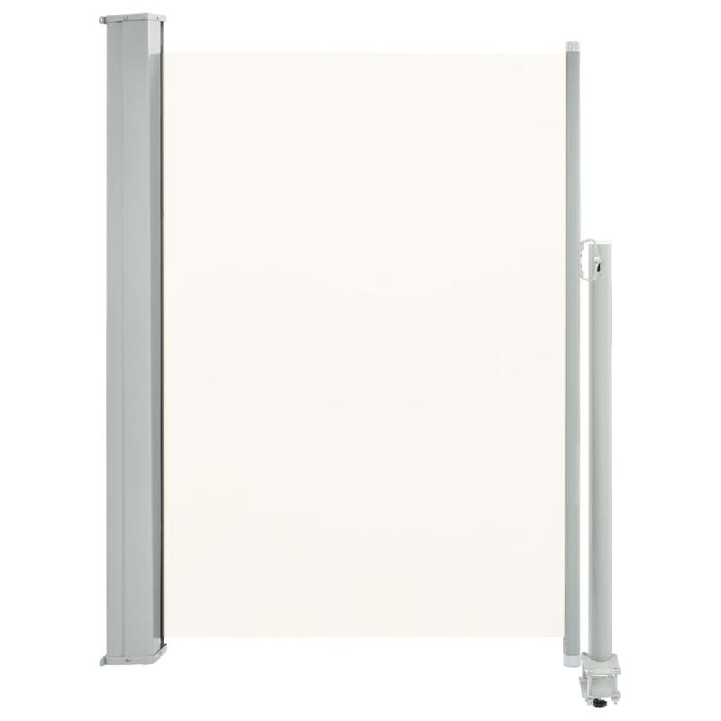 Auvent paravent store brise-vue latéral rétractable - Patio, jardin, terrasse, balcon - 100 x 300 cm - Blanc cassé - Réf : 02_0007177_0